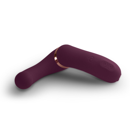 Подвійний вібратор Rocks Off Gemini Burgundy, 2 мотори, по 10 режимів, змінне положення ручки - фото №6