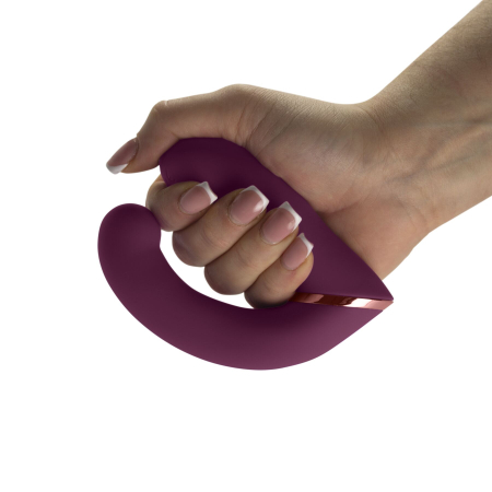 Подвійний вібратор Rocks Off Gemini Burgundy, 2 мотори, по 10 режимів, змінне положення ручки - фото №10