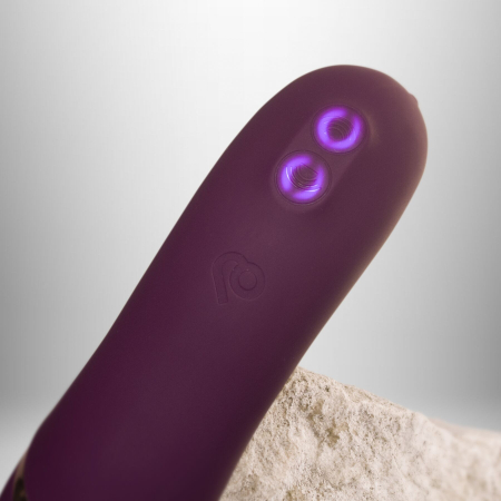 Подвійний вібратор Rocks Off Gemini Burgundy, 2 мотори, по 10 режимів, змінне положення ручки - фото №8