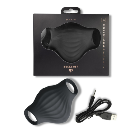 Мастурбатор Rocks Off Palm Black, петлі для пальців, 10 режимів - фото №6