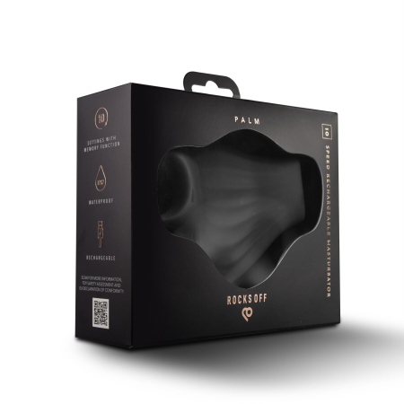 Мастурбатор Rocks Off Palm Black, петлі для пальців, 10 режимів - фото №8