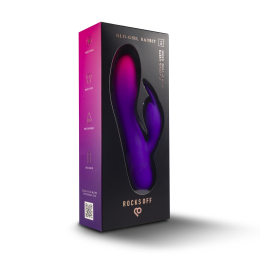 Вібратор-кролик Rocks Off Glo Girl – Rabbit, 2 мотори, 10 режимів, на батарейках - - фото №6