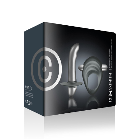 Набір чоловічих іграшок Climaximum Entice, ерекційне віброкільце + масажер простати, на батарейках - фото №8