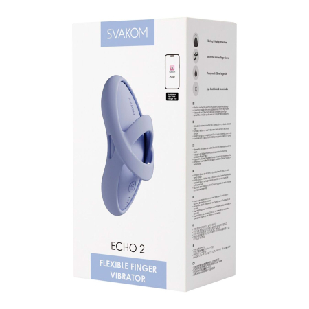 Смарт-вібратор для клітора Svakom Echo 2 Sky Blue, підігрів до 38 °C, знімна насадка на палець - фото №10