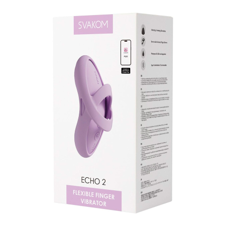 Смарт-вібратор для клітора Svakom Echo 2 Pink Lilac, підігрів до 38 °C, знімна насадка на палець - фото №10