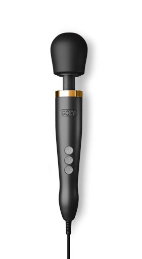 Преміальний вібромасажер DOXY Die Cast матово-чорний, з покриттям із 24-каратного золота - фото