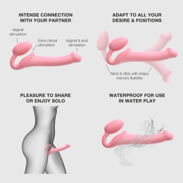 Безремінний страпон Strap-On-Me Rose M, повністю регульований, діаметр 3,3 см - №5