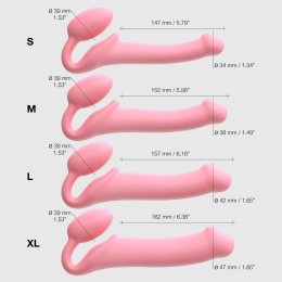 Безремінний страпон Strap-On-Me Rose M, повністю регульований, діаметр 3,3 см - №6