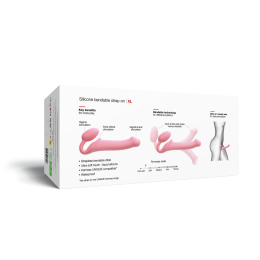 Безремінний страпон Strap-On-Me Rose XL, повністю регульований, діаметр 4,5 см - №8