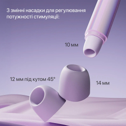Вакуумний кліторальний стимулятор Zalo Lia Floral White, 3 насадки, 3 режими, різна інтенсивність - №16