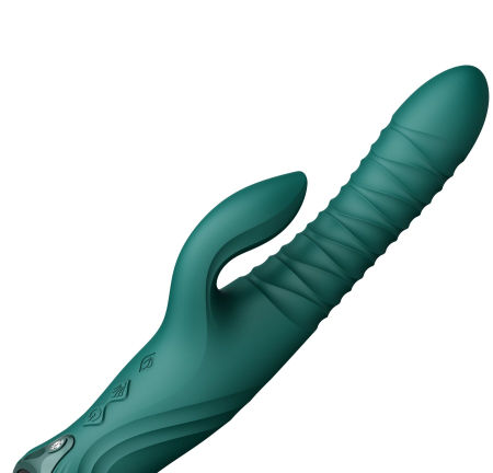 Смарт пульсатор-кролик з вібрацією Zalo Mose 2 Turquoise Green, підігрів до 42 °C, кристал Swarovski - фото №10