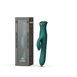 Смарт пульсатор-кролик з вібрацією Zalo Mose 2 Turquoise Green, підігрів до 42 °C, кристал Swarovski - №14