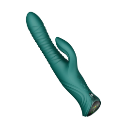 Смарт пульсатор-кролик з вібрацією Zalo Mose 2 Turquoise Green, підігрів до 42 °C, кристал Swarovski - №11