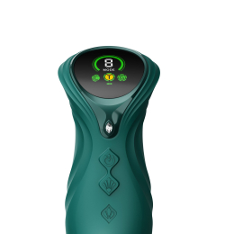 Смарт пульсатор-кролик з вібрацією Zalo Mose 2 Turquoise Green, підігрів до 42 °C, кристал Swarovski - №12