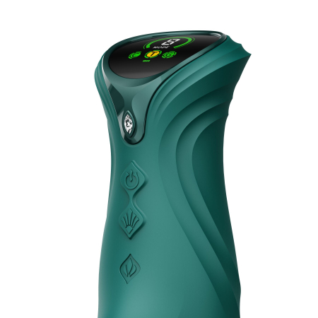 Смарт пульсатор-кролик з вібрацією Zalo Mose 2 Turquoise Green, підігрів до 42 °C, кристал Swarovski - фото №13