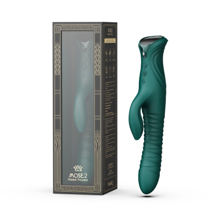Смарт пульсатор-кролик з вібрацією Zalo Mose 2 Turquoise Green, підігрів до 42 °C, кристал Swarovski - фото №27