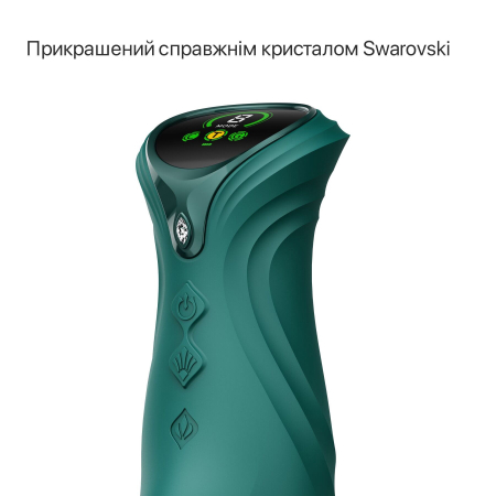 Смарт пульсатор-кролик з вібрацією Zalo Mose 2 Turquoise Green, підігрів до 42 °C, кристал Swarovski - фото №18