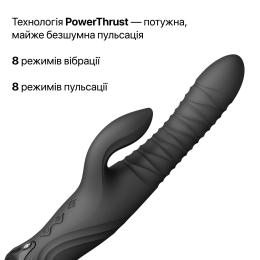 Смарт пульсатор-кролик з вібрацією Zalo Mose 2 Obsidian Black, підігрів до 42 °C, кристал Swarovski - №20
