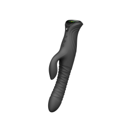 Смарт пульсатор-кролик з вібрацією Zalo Mose 2 Obsidian Black, підігрів до 42 °C, кристал Swarovski - - фото №3