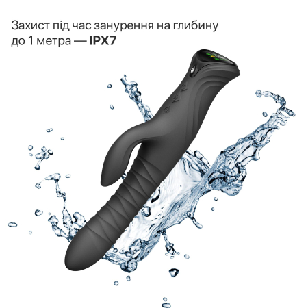 Смарт пульсатор-кролик з вібрацією Zalo Mose 2 Obsidian Black, підігрів до 42 °C, кристал Swarovski - фото №23