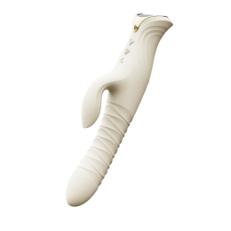 Смарт пульсатор-кролик з вібрацією Zalo Mose 2 Ivory White, підігрів до 42 °C, кристал Swarovski - фото