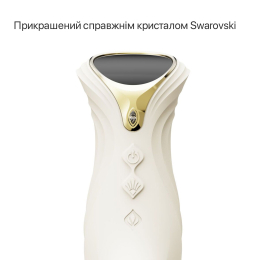 Смарт пульсатор-кролик з вібрацією Zalo Mose 2 Ivory White, підігрів до 42 °C, кристал Swarovski - №15