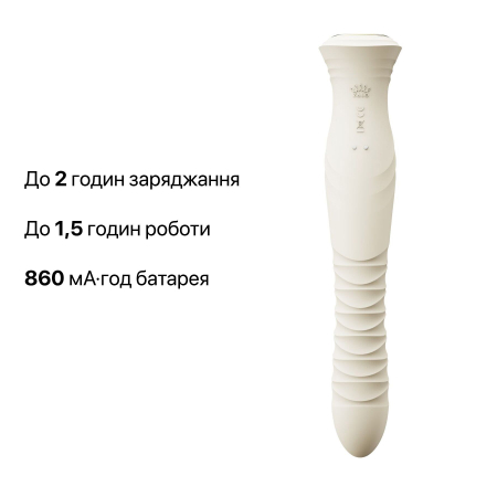 Смарт пульсатор-кролик з вібрацією Zalo Mose 2 Ivory White, підігрів до 42 °C, кристал Swarovski - фото №22