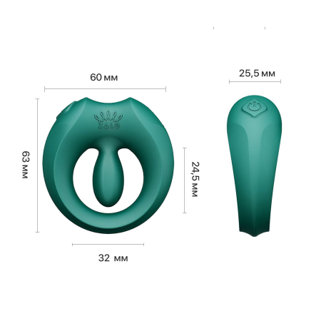 Ерекційне смарт-віброкільце Zalo Apis Turquoise Green, до 4 годин роботи, зарядний кейс - фото №27