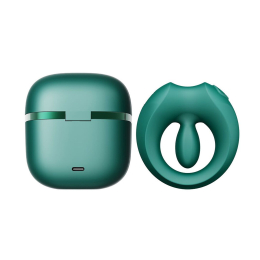 Ерекційне смарт-віброкільце Zalo Apis Turquoise Green, до 4 годин роботи, зарядний кейс - №34