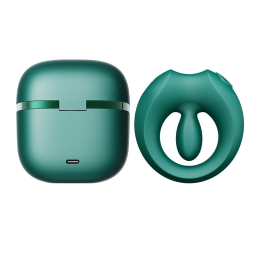 Ерекційне смарт-віброкільце Zalo Apis Turquoise Green, до 4 годин роботи, зарядний кейс - - фото №8