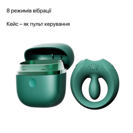 Ерекційне смарт-віброкільце Zalo Apis Turquoise Green, до 4 годин роботи, зарядний кейс - №28