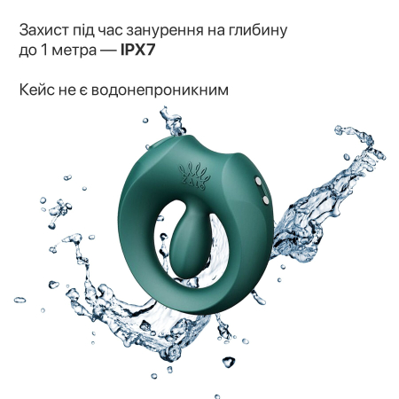 Ерекційне смарт-віброкільце Zalo Apis Turquoise Green, до 4 годин роботи, зарядний кейс - фото №31