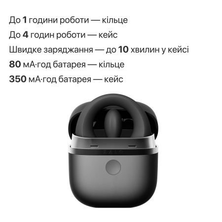 Ерекційне смарт-віброкільце Zalo Apis Obsidian Black, до 4 годин роботи, зарядний кейс - фото №32