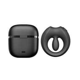 Ерекційне смарт-віброкільце Zalo Apis Obsidian Black, до 4 годин роботи, зарядний кейс - №34