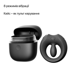 Ерекційне смарт-віброкільце Zalo Apis Obsidian Black, до 4 годин роботи, зарядний кейс - №28