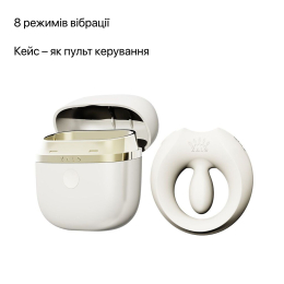Ерекційне смарт-віброкільце Zalo Apis Ivory White, до 4 годин роботи, зарядний кейс - №28