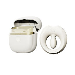 Ерекційне смарт-віброкільце Zalo Apis Ivory White, до 4 годин роботи, зарядний кейс - №13