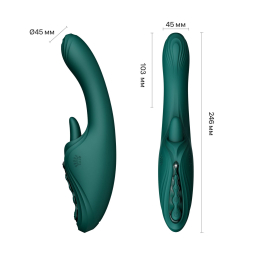 Смарт-вібратор Zalo Ares Turquoise Green, підігрів, 3 мотори, язичок для клітора, стимуляція точки G - №23