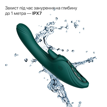 Смарт-вібратор Zalo Ares Turquoise Green, підігрів, 3 мотори, язичок для клітора, стимуляція точки G - фото №27