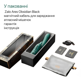 Смарт-вібратор Zalo Ares Obsidian Black, підігрів, 3 мотори, язичок для клітора, стимуляція точки G - №29