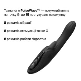 Смарт-вібратор Zalo Ares Obsidian Black, підігрів, 3 мотори, язичок для клітора, стимуляція точки G - №24