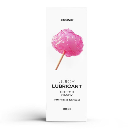 Лубрикант на водній основі Satisfyer Juicy Lubricant Cotton Candy water based 300 мл - фото