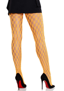 Колготки Leg Avenue Eyelet Net Tights Neon Orange One Size - - фото №2