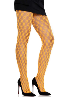 Колготки Leg Avenue Eyelet Net Tights Neon Orange One Size - - фото №4