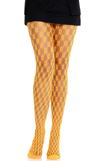 Колготки Leg Avenue Eyelet Net Tights Neon Orange One Size - - фото №3