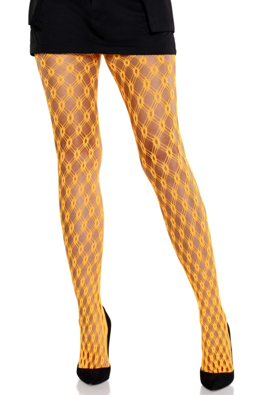 Колготки Leg Avenue Eyelet Net Tights Neon Orange One Size - фото