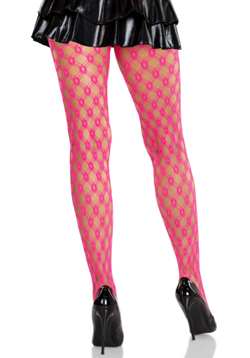 Колготки Leg Avenue Eyelet Net Tights Neon Pink One Size - фото №2