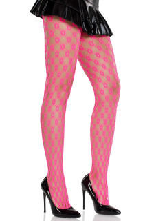 Колготки Leg Avenue Eyelet Net Tights Neon Pink One Size - - фото №4