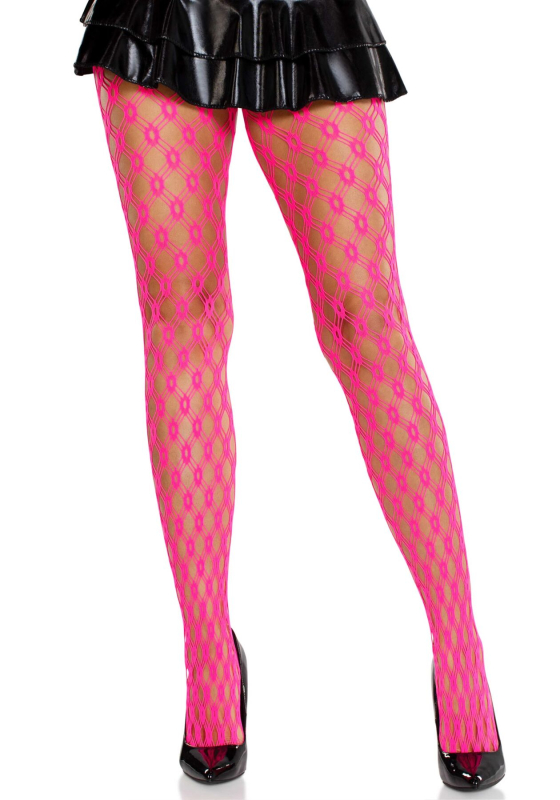 Колготки Leg Avenue Eyelet Net Tights Neon Pink One Size - фото