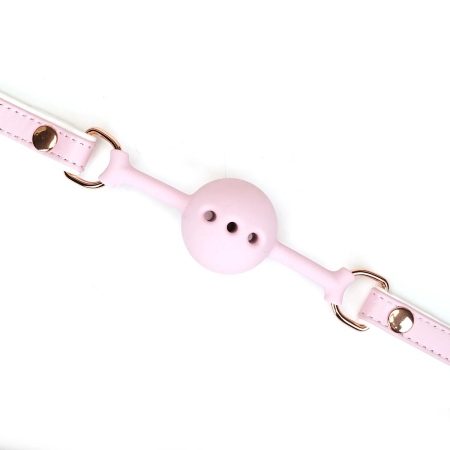 Кляп Liebe Seele White & Pink Fairy Goat Leather Ball Gag - фото №3